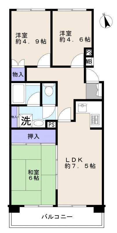 グリーンコーポ多摩間取図